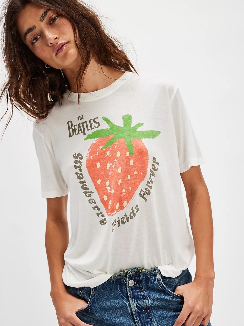 Free People The Beatles strawberry fields forever graphic tee